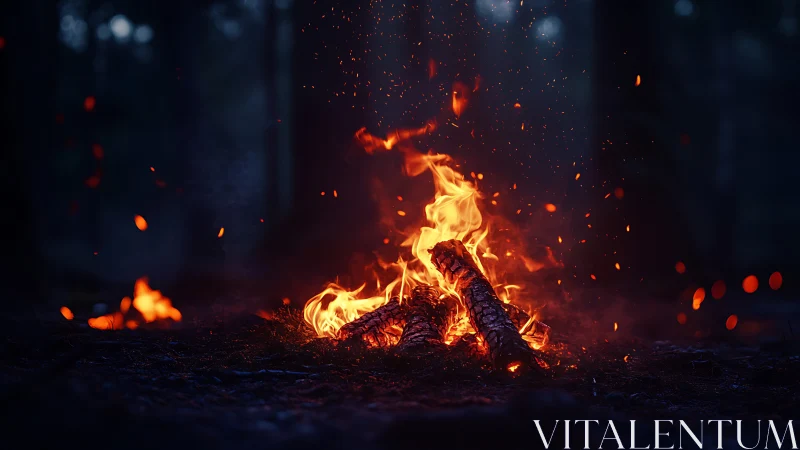 Inferno's Dance: Flames Spiral Through Twilight's Embrace.