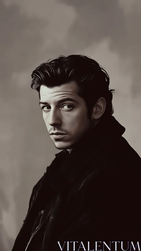 Young man in side pose looks back toward the camera