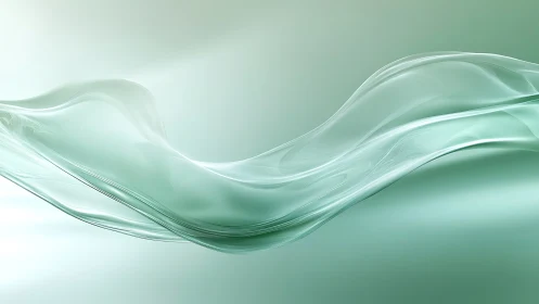 Translucent mint wave ribbon over soft gradient field.