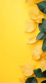 Diagonal yellow foliage border with contrasting green leaves