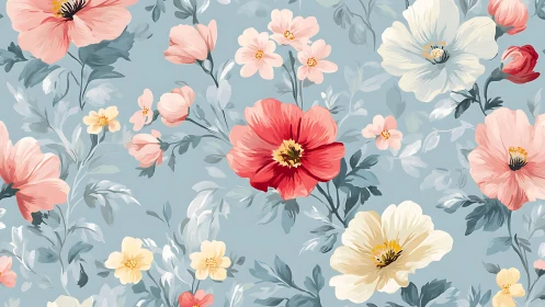 Botanical Florals: Soft Palette Floral Pattern Design.