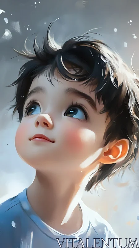 Wonder in the Making: A Child's Upward Gaze.