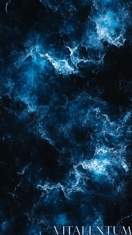 Fractal blue nebula field with high-contrast luminous currents.