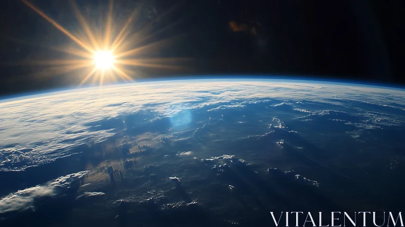 Sunrise crown over Earth&rsquo;s blue hush from silent orbit.