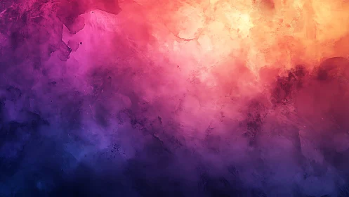Vibrant gradient clouds blend magenta, violet, and gold.