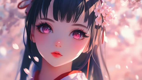 High-detail anime portrait under shallow depth with bokeh bloom