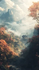 Misty Valleys and Mountain Castles in Autumn Light.