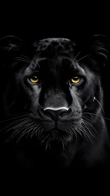 Black Panther's Golden Gaze: A Portrait of Wild Power.