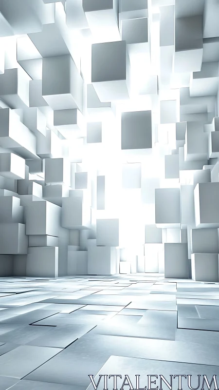 Three-Dimensional Recursive Cubic Architecture With Volumetric Light Rendering