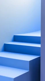Minimalist Geometric Staircase With Blue Tones.
