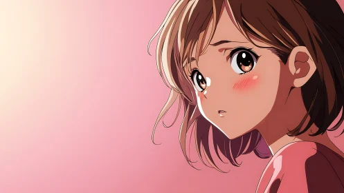 Blushing gaze drifts across a sunlit blush pink horizon.