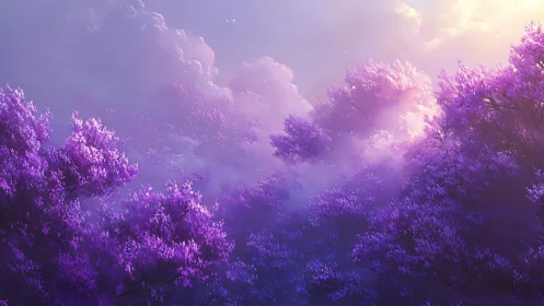 Lavender Field Dreamscape with Ethereal Sky.