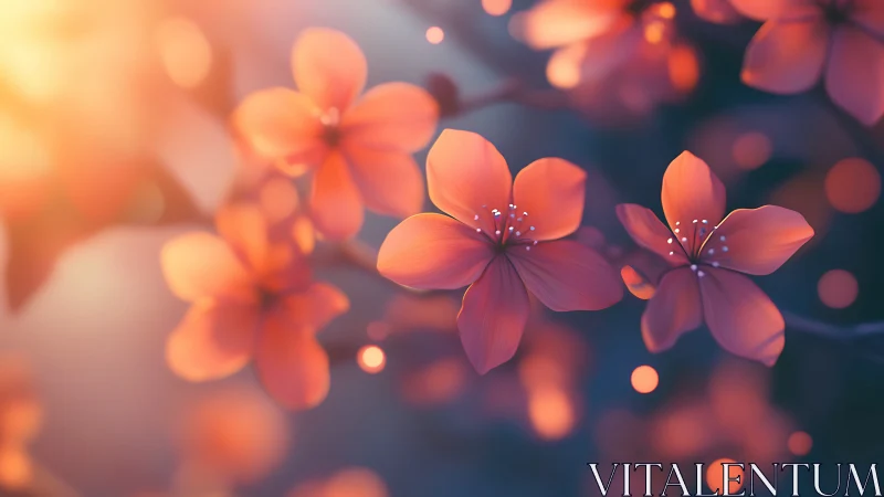 Soft-Focus Flowers with Warm Golden Lighting
