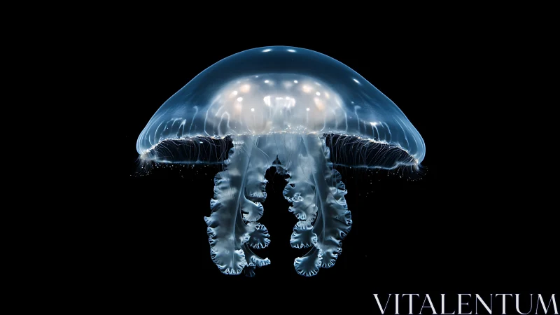Translucent jellyfish rendered in high-contrast scientific macro study
