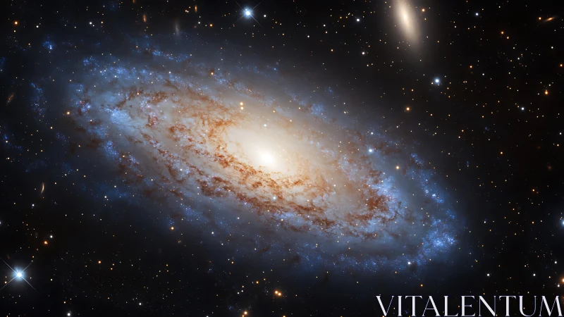 Starlit spiral galaxy swirling like a cosmic campfire glow.