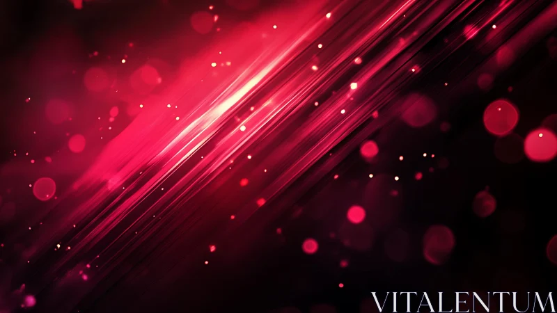 Vibrant red abstract light streaks with glowing bokeh effect.