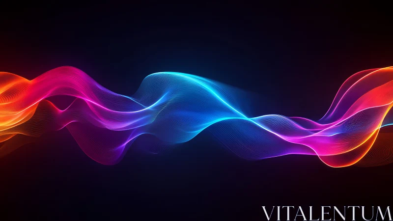 Multicolored light waveforms on dark gradient background.