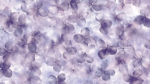 Translucent Purple Flowers in Soft Atmospheric Composition.