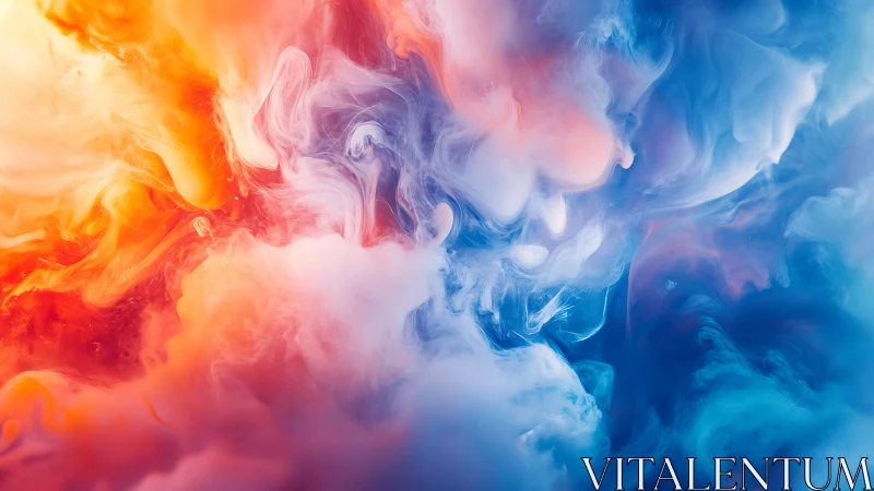 Swirling clouds of warm and cool color meet in gentle harmony