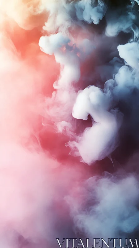 Vertical chromatic vapor field with soft gradient plumes.