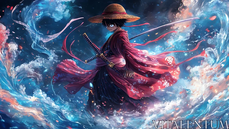 Storm-taming wanderer spins oceans into painted ribbons