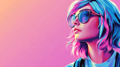 Colorful portrait celebrates cool confidence in neon light