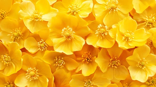 Brilliant Yellow Flowers Create a Cheerful Garden Scene