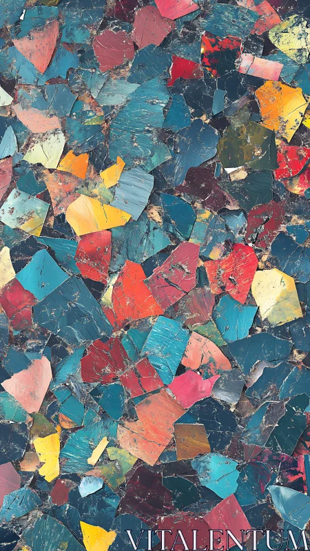 Fragmented multicolor abstract paint texture surface pattern.