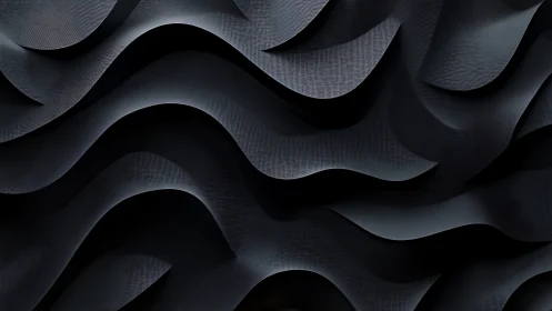 Layered dark waves carve a flowing abstract surface.