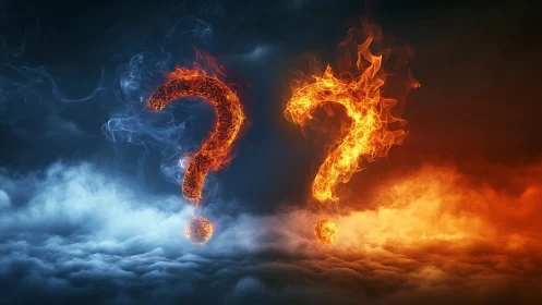 Contrasting Fire and Ice Question Marks in Cloudy Atmosphere