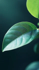 Macro analysis of single leaf with crisp venation and bokeh field