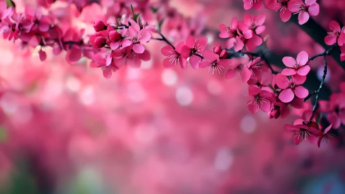 Macro depth of field analysis reveals pink cherry blossoms with selective focus blur