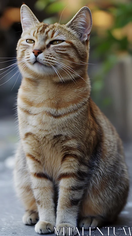 Tabby Cat Portrait: Naturalistic Study with Subtle Depth.