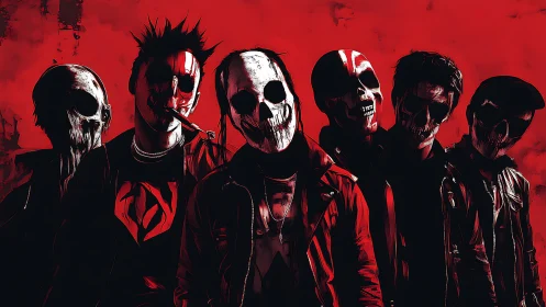 Leather-clad skull crew leans into a blood-red midnight