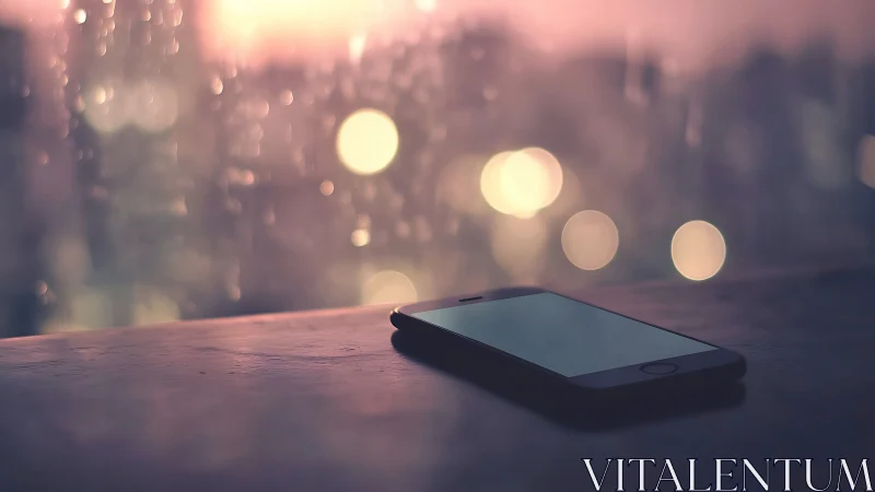 Urban Glow: A Smartphone's Quiet Moment.