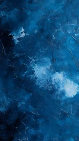 Impasto blue abstract texture reveals layered brushwork gradients