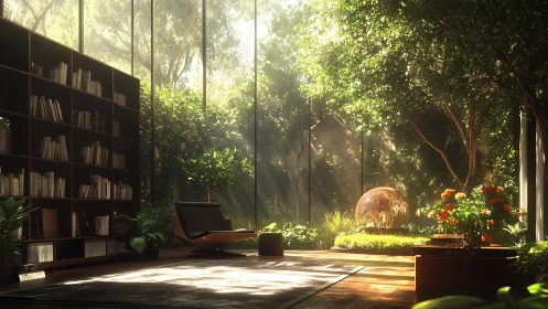 Modern Interior Space with Integrated Natural Elements.