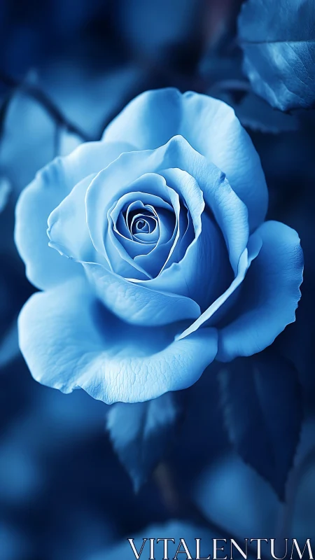 Blue Rose in Ethereal Light