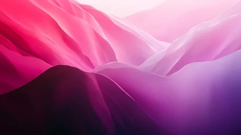 Luminescent pink gradients flow across abstract hills.