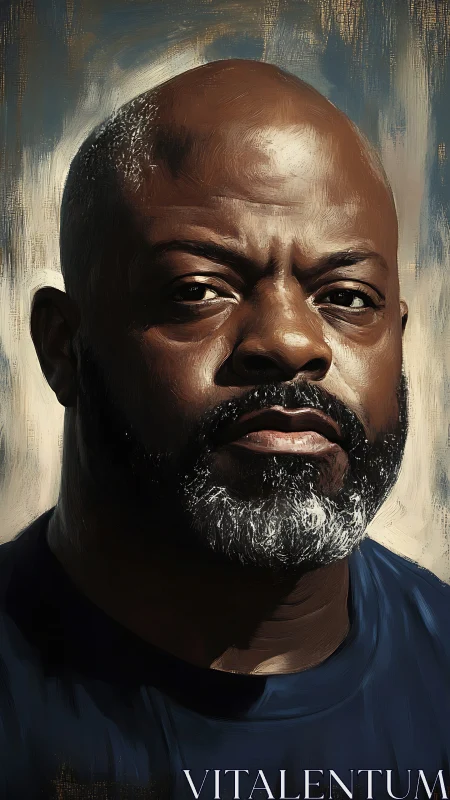 Weathered gaze under painted light, quiet storm within.