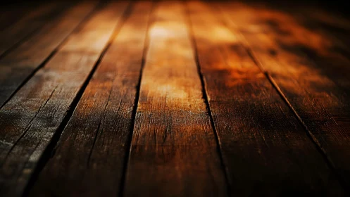 Rustic Wooden Floorboards with Warm Lighting, Artistic Style.