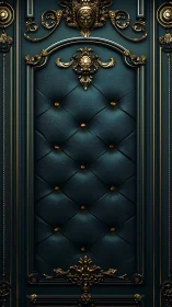 Velvet midnight door crowned in baroque gilded whispers.