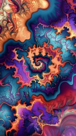 Vibrant fractal whirlpools ignite a neon cosmic seascape