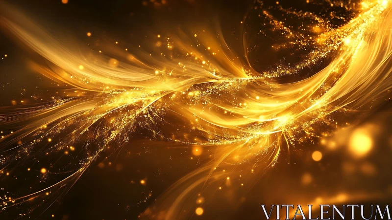 Golden light streams with dynamic glitter particle motion.