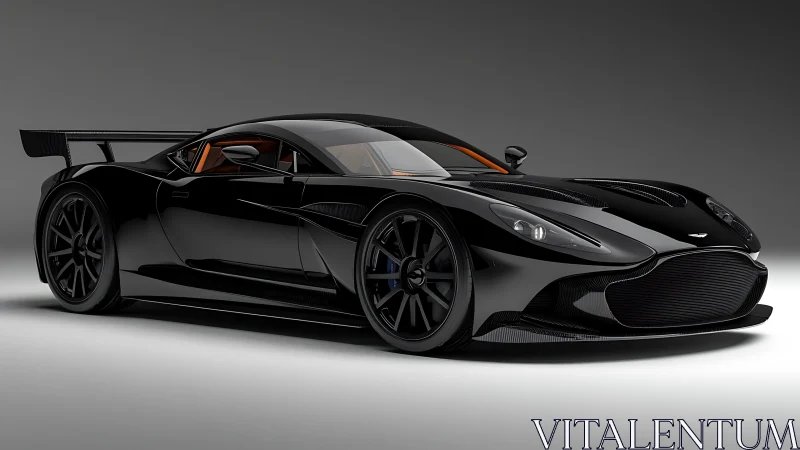 Midnight-black supercar poised for a thrilling street sprint.