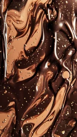 Melted dark and milk chocolate swirl with golden specks.