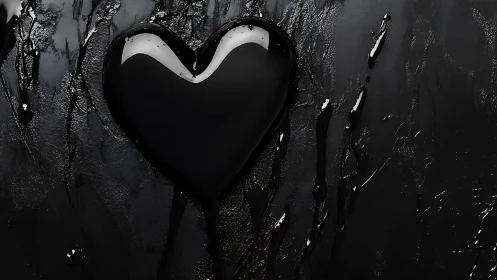 Monochromatic Heart Shape with High-Contrast Tonal Gradient and Textured Surface