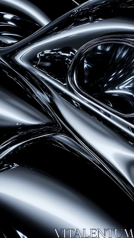Parametric chrome curvature fields with reflective caustics.