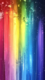 Vertical spectrum brushstrokes in abstract digital painting.
