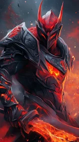 Lava-forged demon knight in dynamic fantasy armor design.